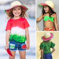 thumbnail image 3 of Sombreros de paja de sandía roja para niñas, sombrero de verano para niños para viajes en la playa, senderismo, 3 of 5