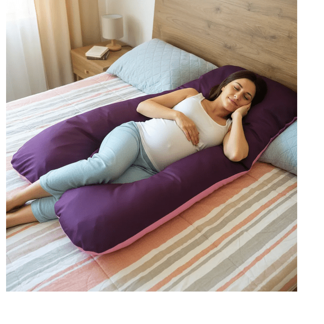 Almohada Para Embarazo Y Lactancia Jumbo Xtellar Rosa Con Morado