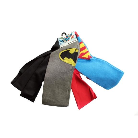 Dynamic Duo Superman & Batman Knee High Caped Socks 2 Pack