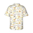 thumbnail image 3 of Picia Rabbit And Milk Tea Gentle Cotton Regular Fit Short Sleeve Casual Hawaiian Shirt for Men-Small, 3 of 9