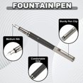 thumbnail image 3 of Uxcell Fountain Pen Medium Nib, Metal Fountain Pen Barrel Handcrafted Pen for Professional Office Journaling Gifts, Gray, 3 of 6