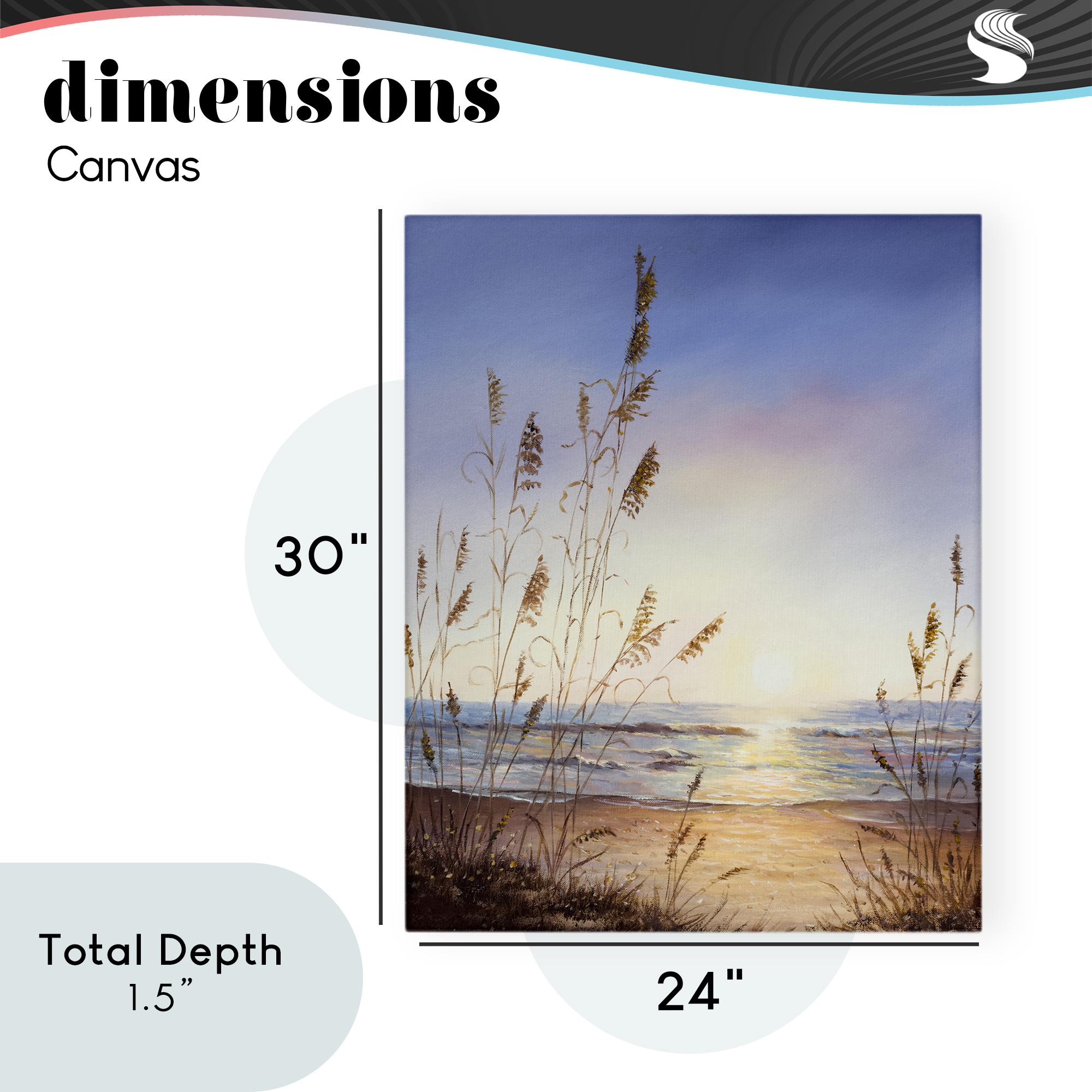 Seascape with Sunlit Grasses Canvas Wall Art, design by Michelle Faber