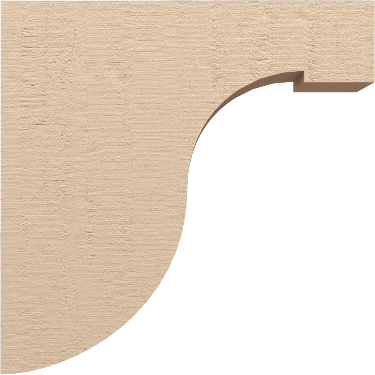 6"W x 24"D x 24"H Thin Del Monte Rough Cedar Woodgrain TimberThane Corbel, Primed Tan