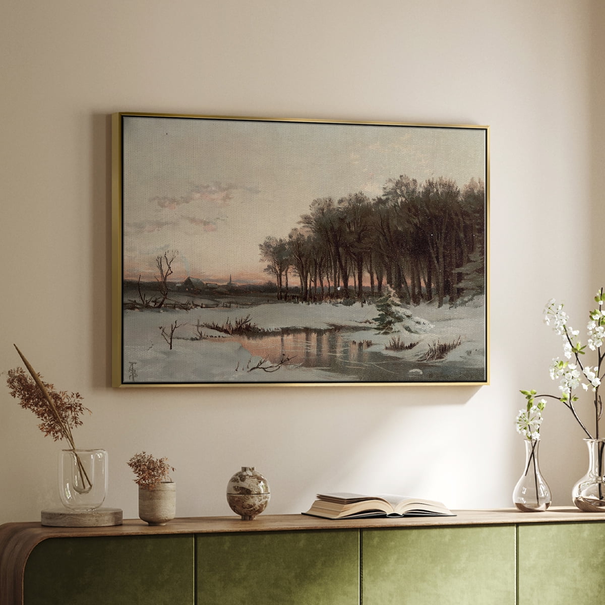 Vintage Landscape-CCLXIX By Wexford Home Framed in Gold Wood Gallery Wrapped Canvas 17 in. x 25 in.