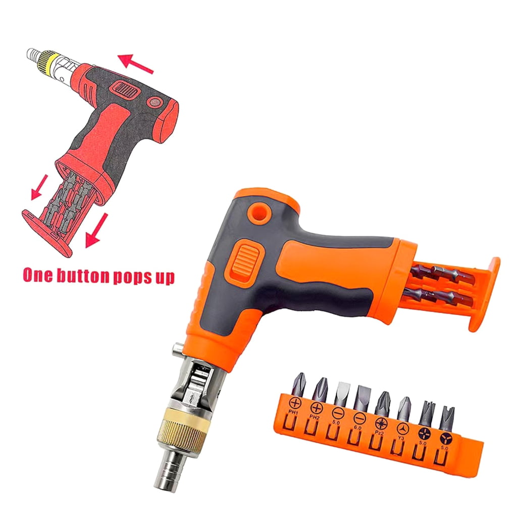 Multi Screwdriver Set Multi Angle Electric Screwdriver Guns Magnetic Bit Ratchet Screwdriver Set 14Pcs Screwdriver Bit