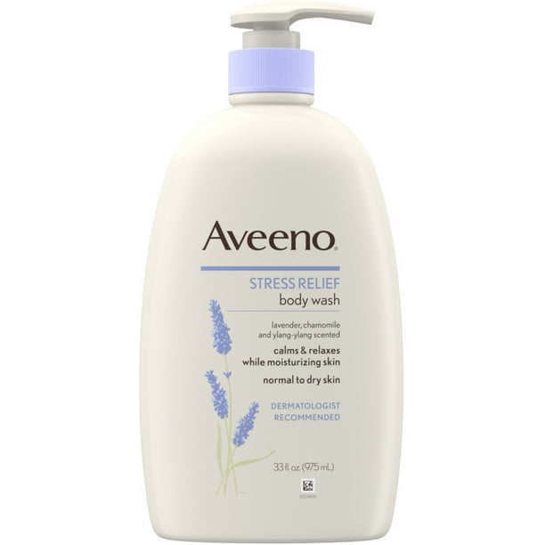 4 Pack AVEENO Stress Relief Body Wash with Soothing Oat, Lavender