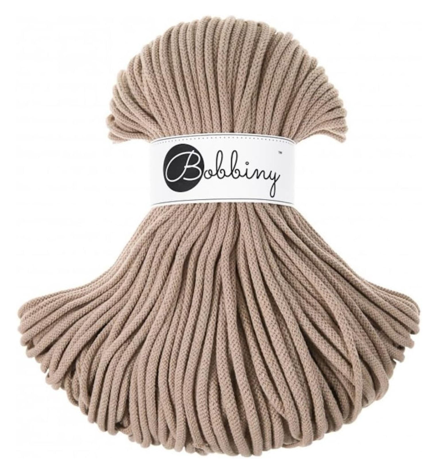 Premium 5mm Braided Macrame Cord (Sand) 108yds/330ft (100% Recycled Cotton)