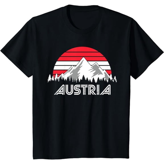 Austria Shirt Austria Mountains Sunset Austrian Flag Gift T-Shirt