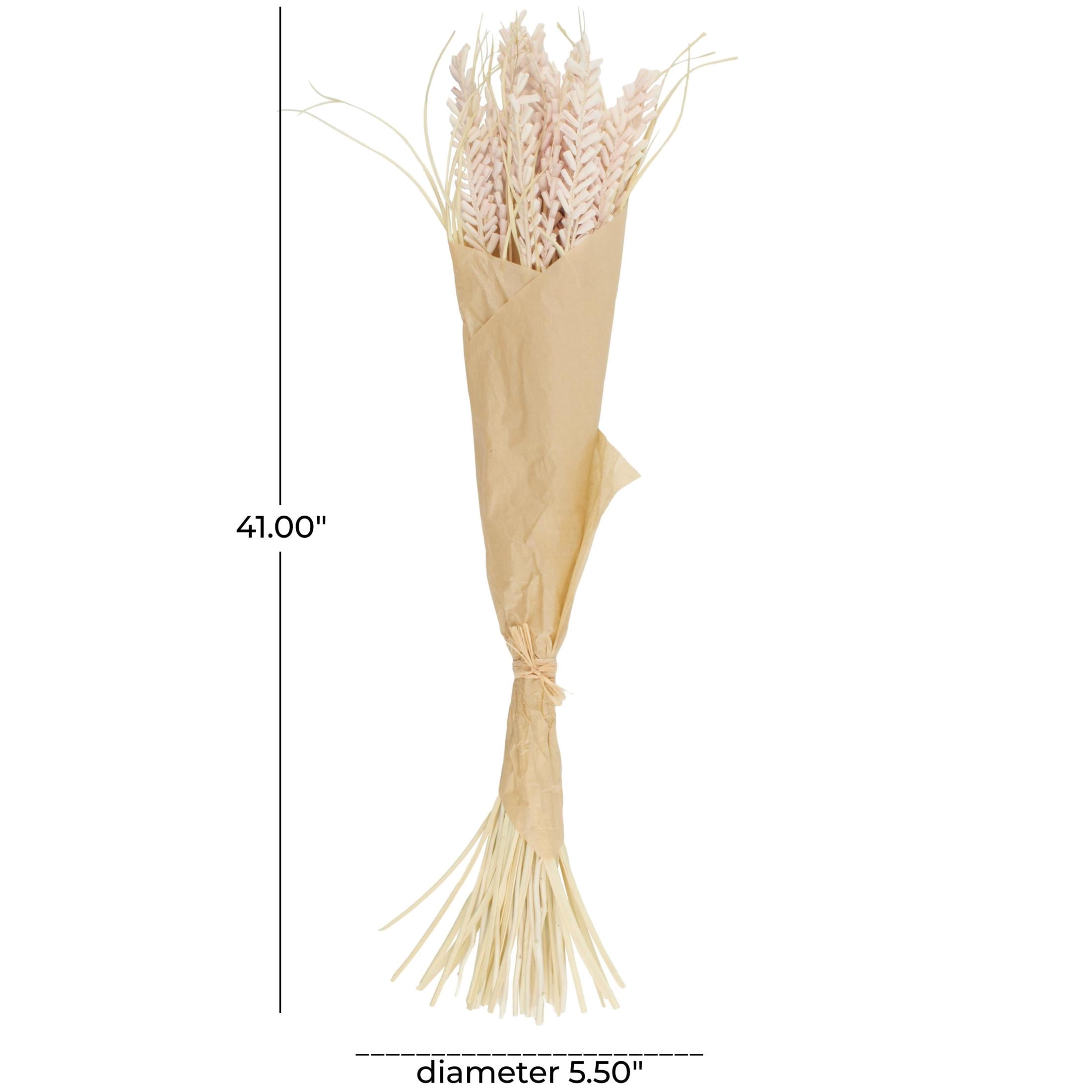 41" Tall Floral Bouquet Dried Plant Natural Foliage Bouquet with Cream Stems, by DecMode