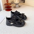 thumbnail image 5 of Girls' Lace Bow Pearl Decor Flat Shoes, Soft Sole Casual Mary Janes, Suitable for Daily School Matching, Weekend Trips and Casual Party Activities Black b 3.5-4 Years, 5 of 5