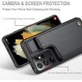 thumbnail image 3 of For Samsung Galaxy S21 Ultra Case with Card Holder, for Samsung S21 Ultra Wallet Case for Women Men with RFID Blocking, Kickstand Shockproof Case for Galaxy S21 Ultra 5G,Black, 3 of 6