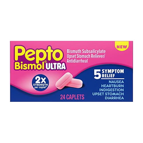 Ultra 5 Symptom Relief Caplets by Pepto Bismol, 24 Ea, 2 Pack