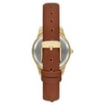Time and Tru Women's Gold Tone Crystal Accent Watch with Faux Leather