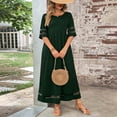 thumbnail image 5 of Women's Plus Size Maxi Dress 3/4 Sleeve Round Neck Mesh Loose Pockets, 5 of 6