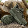 thumbnail image 5 of Men's Lace‑Up Mid‑Top Outdoor Hiking Shoes, Spliced Multi‑Panel Upper Footwear with Deep‑Lug Rugged Thick Outsole for Mountain Trekking and Field Outdoor Activities, 5 of 8