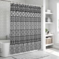 thumbnail image 5 of Grey Black Boho Shower Curtain Set - 72" x 78" Washable Bathtub Curtain with 12 Hooks, Vintage Ethnic Tribe Abstract Art Waterproof Fabric Stall Shower Curtains for Bathroom/Bathtub Décor, 5 of 6