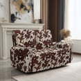 thumbnail image 2 of Garronmavis Brown Cow Print Recliner Slipcovers Stretch Recliner Chair Cover Washable Lazy Boy Chair Covers 2 Seat Sofa Recliner Set Non Slip Reclining Furniture Protector Couch Cover, 2 of 7
