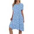 thumbnail image 6 of Women's Summer Casual Midi Dress Beach Short Sleeve Dresses with Pockets, 6 of 7