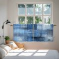 thumbnail image 4 of Blue Tier Curtains, Ombre Oil Painted Retro Abstract Art Modern Light Filtering Kitchen Curtains, 2Pcs Rod Pocket Half Window Treatments Panels for Sink Cafe Cabinet Camper 27.5x36 Inches, 4 of 9
