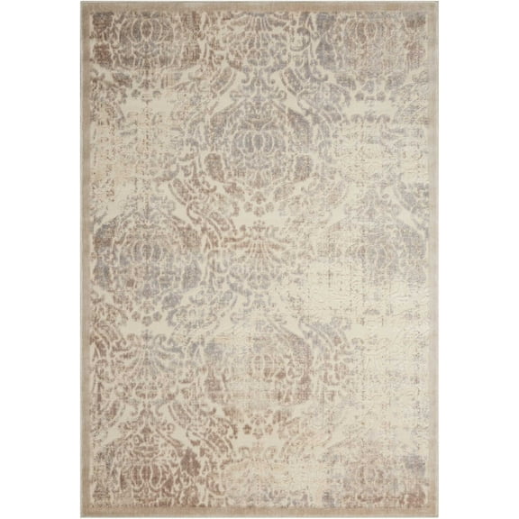 Nourison Graphic Illusions Damask Ivory Area Rug