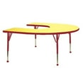 thumbnail image 1 of Mahar Manufacturing M6066HBR-SN Horseshoe Activity Table with Maple Top and Burgundy Edge, 60 x 66 in., 1 of 1