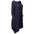 thumbnail image 4 of FashionOutfit Women's Solid Basic Soft Stretch Asymmetrical 3/4 Sleeve Tunic Top, 4 of 5