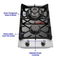 thumbnail image 2 of Eascookchef 2 Burners Gas Cooktop Electric Stove Oven 12 inch NG/LP Gas Stainless Flame-Out Proof, 2 of 9