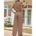 thumbnail image 6 of Jumpsuits for Women 2025 Summer Ruffle Sleeves Square Neck Rompers Drawstring Overalls with Pockets Khaki M, 6 of 7