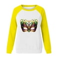 thumbnail image 4 of Byworldtasic Mardi Gras Long-Sleeve T-Shirt for Women Plus Size Raglan Sleeve Carnival Graphic Top, 4 of 6