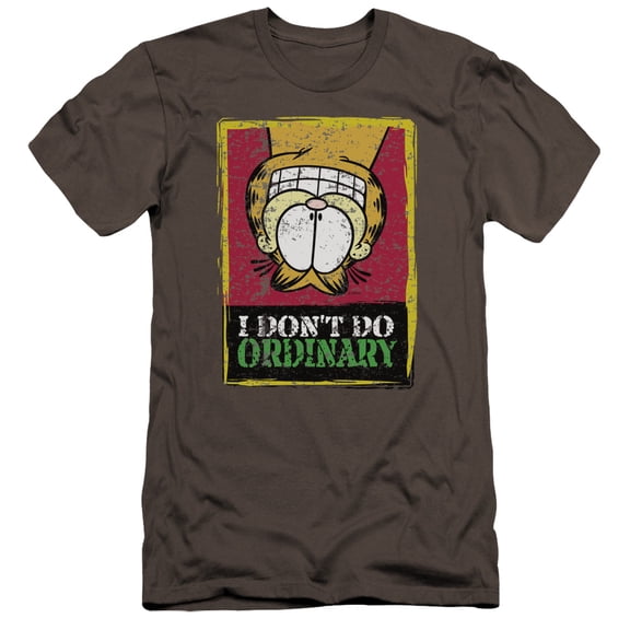Garfield I Dont Do Ordinary Premium Canvas Adult Slim Fit 30/1 T-Shirt Charcoal