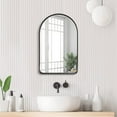 thumbnail image 6 of ANDY STAR 20 x 30 Inch Arched Wall Mounted Mirror with Steel Frame, Black, 6 of 9