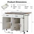 thumbnail image 2 of BIGWOO Farmhouse Kitchen Island with Power Outlet and Drop Leaf, Rolling Kitchen Cart on Wheels for Kitchen and Dining Room, White, 2 of 9