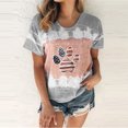 thumbnail image 1 of Lenago Hauts d'Été Grande Taille pour Femmes Décontracté Printemps Jour de l'Indépendance Mode Femmes Col Rond Manches Courtes Imprimé Hauts Blouse Tenues du 4 Juillet pour Femmes, 1 of 5