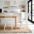 thumbnail image 6 of CRERIYO Solid Wood Windsor Dining Chairs, Set of 2, Spindle Back Kitchen Chairs with H-Style Legs, Classic Farmhouse Dining Room Chairs, White, 6 of 13