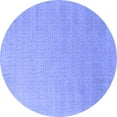 thumbnail image 1 of Ahgly Company Machine Washable Indoor Round Solid Blue Modern Area Rugs, 5' Round, 1 of 4