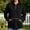 Black, variant on Women's Casual Zip-Up Hoodie Long Sleeve Solid Loose Fit