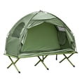 thumbnail image 4 of 2-in-1 Folding Camping Cot with Tent 1-Person Elevated Outdoor Bed with Carry Bag Supports 225 lbs for Backpacking Beach Garden, 4 of 13