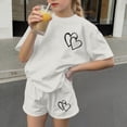 thumbnail image 6 of CYRBOKO Girls Summer Outfit Sets, Short Sleeve Pull-on Casual Elastic Waist T-Shirts and Shorts White Size 14-15 T, 6 of 6
