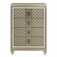 thumbnail image 2 of Benjara Loy Tall Dresser Chest, 4 Drawers Champagne Gold Metallic, Mirror Trim, 2 of 6