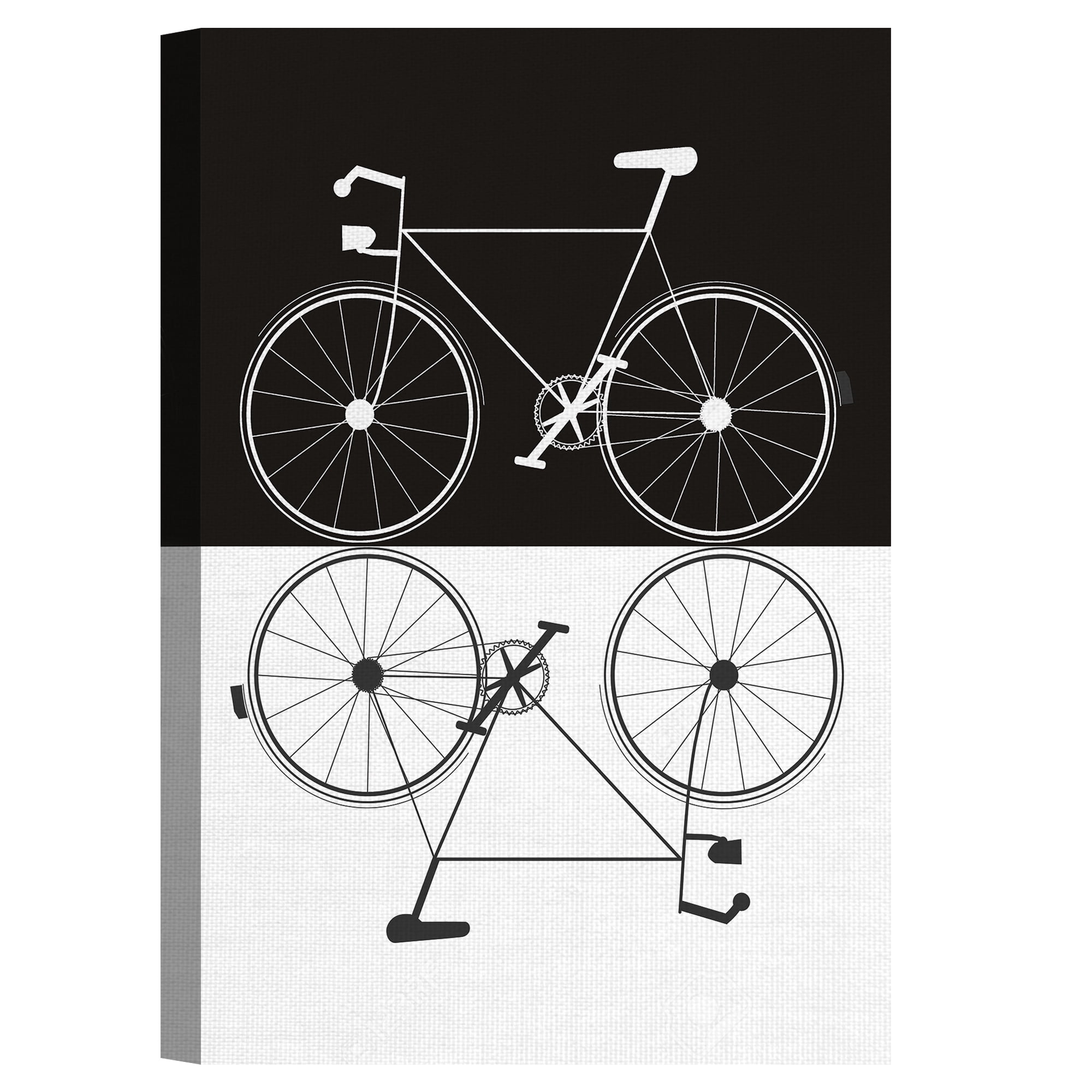 Masterpiece Art Gallery Two Bikes Black and White by Jan Weiss Canvas Art Print 24" x 36"