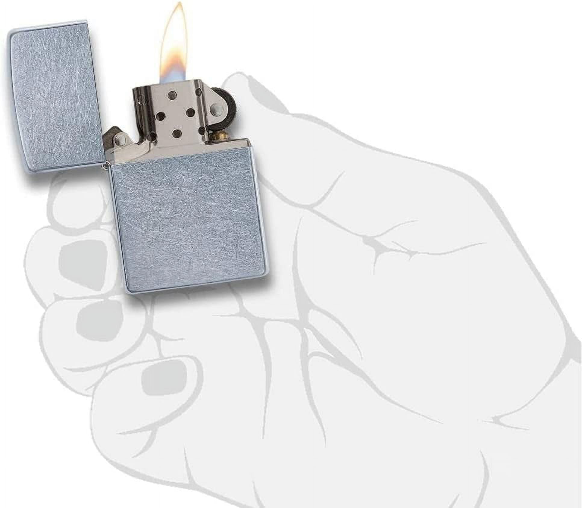 Zippo Lighter - Personalized Chrome Windproof Lighter Custom Message Engrave (Street Chrome) #207
