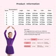 thumbnail image 7 of iiniim Kids Girls Shiny Rhinestones Long Sleeve Mesh Splice Figure Ice Skating Leotard Dress Navy Blue 12, 7 of 7