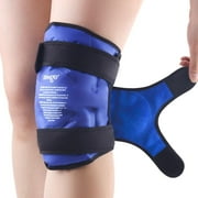 NEWGO Knee Ice Packs for Injuries, Reusable Gel Cold Pack Knee Wrap Around Entire Knee for Knee Replacement Surgery, Knee Ice Wrap for Knee Pain Relief, Swelling, Bruises