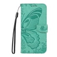 thumbnail image 2 of SaniMore Wallet Case for Samsung Galaxy A73 5G, PU Leather Embossed Butterfly Flip Folio Cover Card Holder [Kickstand][Wrist Strap] All Arpund Protective Shockproof Shell, Green, 2 of 18