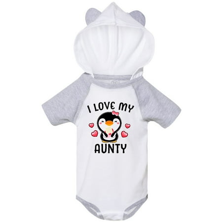 

Inktastic I Love My Aunty with Cute Penguin and Hearts Gift Baby Girl Bodysuit