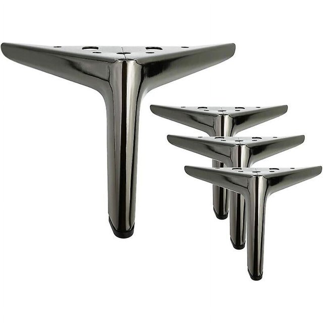 Juego de 4 patas para muebles, patas triangulares de titanio negro, proceso de pulido Galva, para gabinete, sofá, mesa de centro, mueble de TV y otros muebles