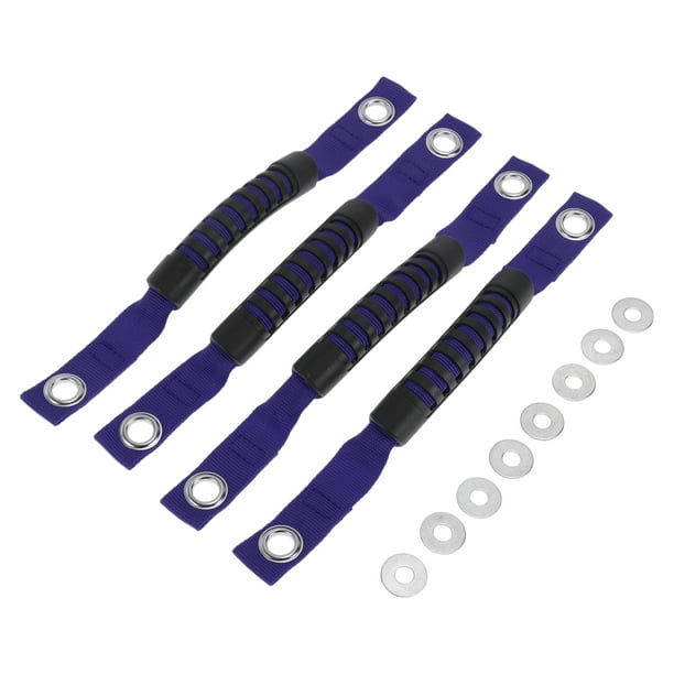 Mangos de agarre del roll bar Unique Bargains para Jeep Wrangler 2018-2025 Soporte de agarre Nylon Plástico Negro Azul 4 Pcs