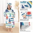 thumbnail image 3 of FORMRS Wearable Blanket Hoodie with Sleeves for Kids Cozy Flannel Sweatshirt, Colorful Sailboats, 3 of 7