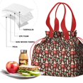thumbnail image 4 of Brown Christmas Dessert Pattern Drawstring Lunch Bag Women - Drawstring Lunch Bag Insulated for Work Office - Stain-Resistant Large Lunchbags for Women with Multi-Pockets, 4 of 6