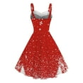 thumbnail image 5 of pstuiky Christmas Dresses Women Vintage Dress for Women Snowflake Print Plus Size Dresses Swing A-Line Dress Knee-Length Dress Sleeveless Midi Cocktail Dresses, 5 of 5